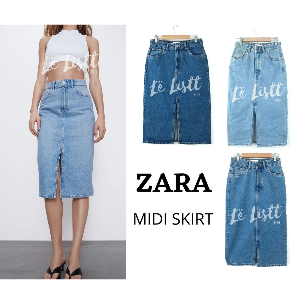 blue skirt zara