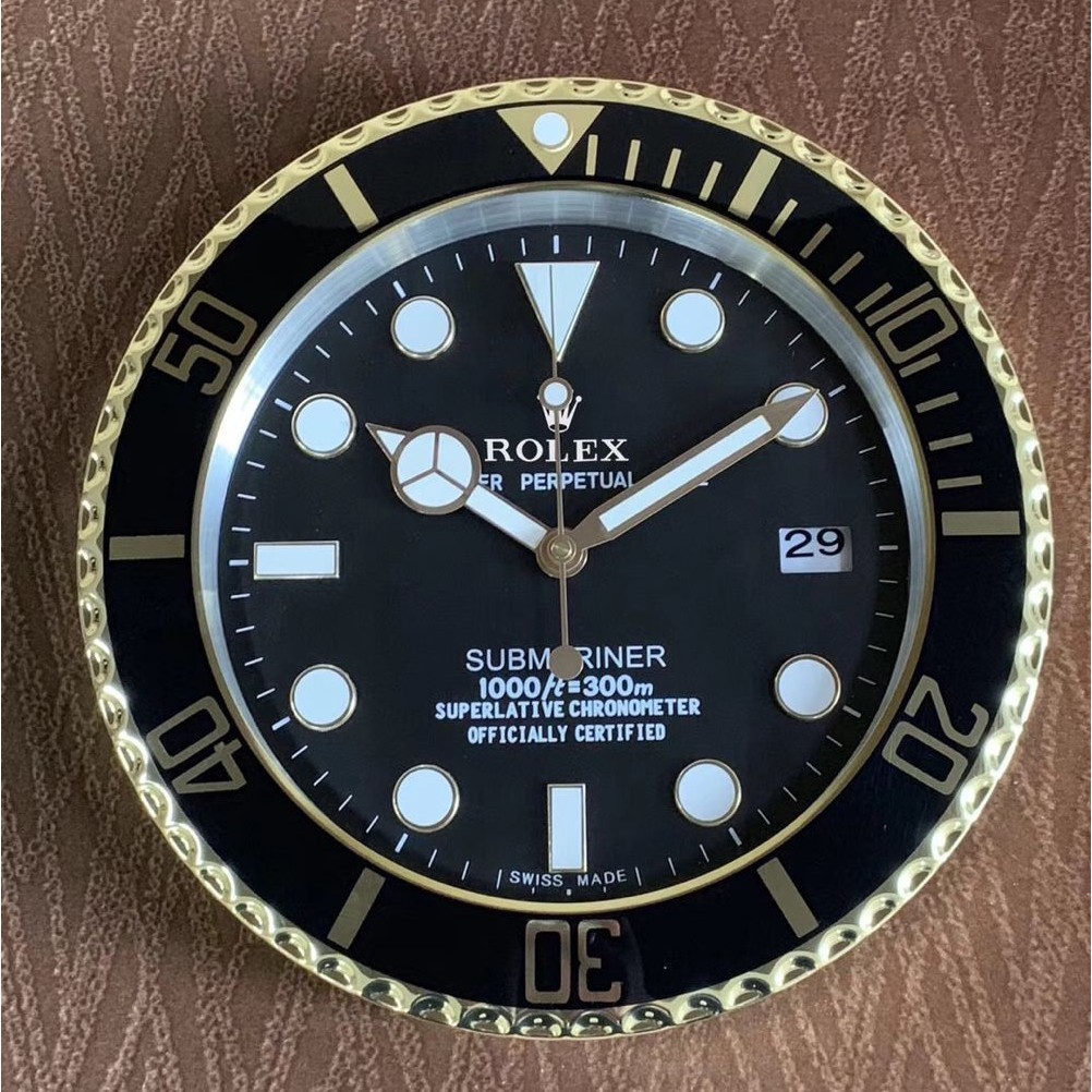 Spot Original Wholesale Free Shipping Limited Time Sale High Quality Rolex Wall Clock Super Luminous Black Water Ghost Green Water Ghost Water Ghost King Daytona Series Wall Clock Wall Clock Shopee