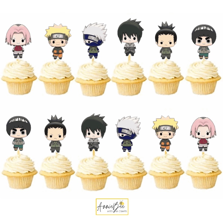 Naruto cupcake topper chibi 12 pcs shopee philippines