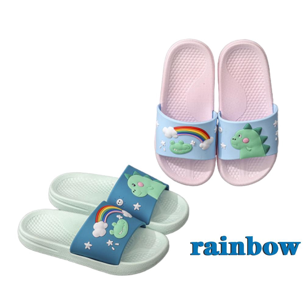 rainbow dinosaur slippers