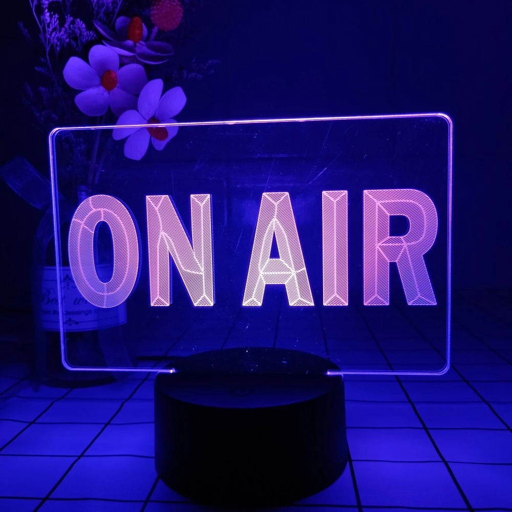 On Air Recording Studio 3D Night Lamp Game Icon Logo Desk Setup