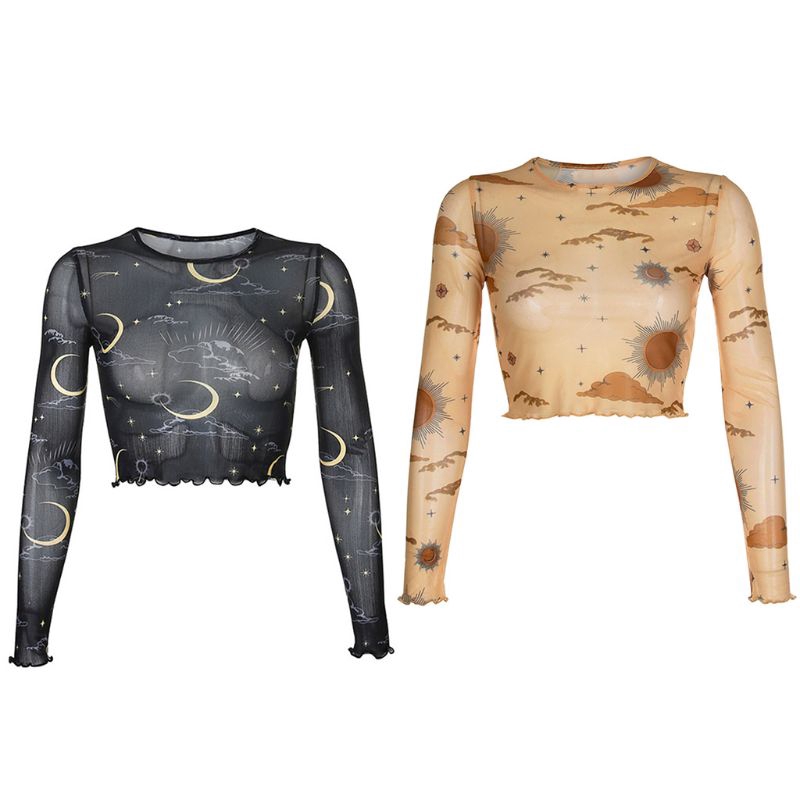 sun and moon mesh top
