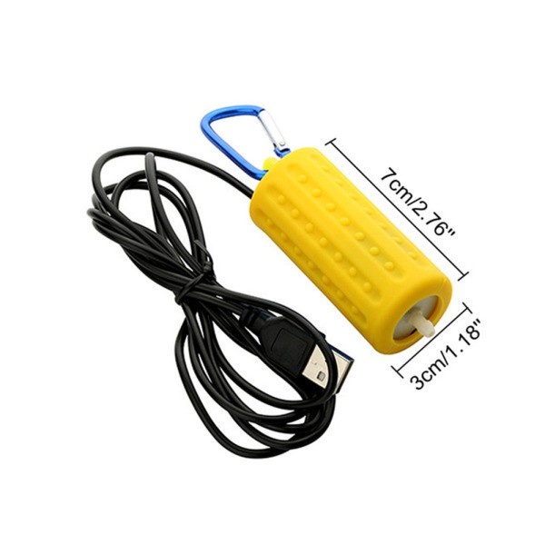 Aquarium Air Pump Mini USB Fish Tank Oxygen Air Pump Portable Ultra Silent Air Aerator Pump Energy Saving Oxygen Bubbler with Air Stone and Single Outlet Silicone Tube 1W