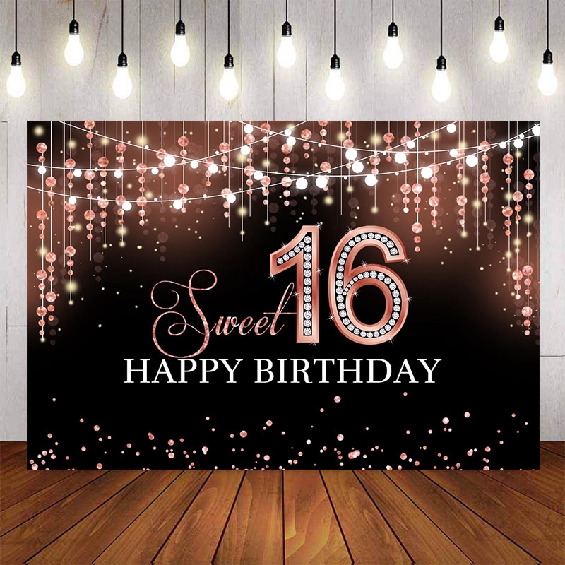 Photography Background Pink Purple Sparkly Gold Glitter Happy 16th ...