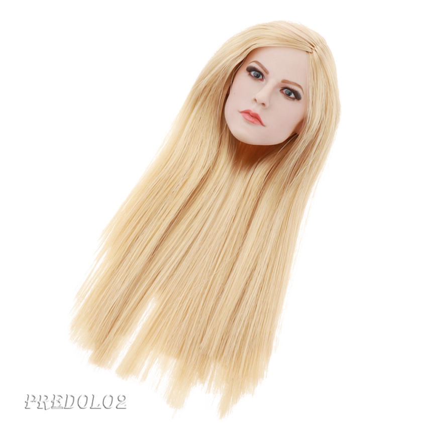 1/6 Female Head Sculpt BLONDE Hair for PALE PHICEN 12'' Female Figure Doll 