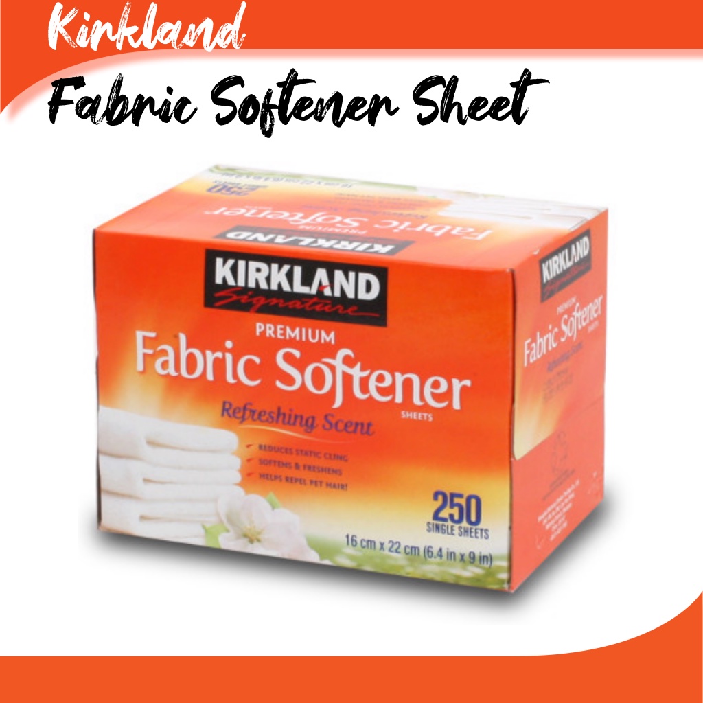 KIRKLAND Signature Fabric Softener Sheet 250 / Refreshing Scent Dryer