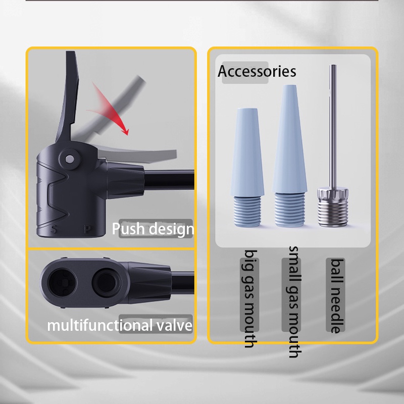 Deli Hand/Foot Pump High Pressure Portable Pump For Bike Motorcycle