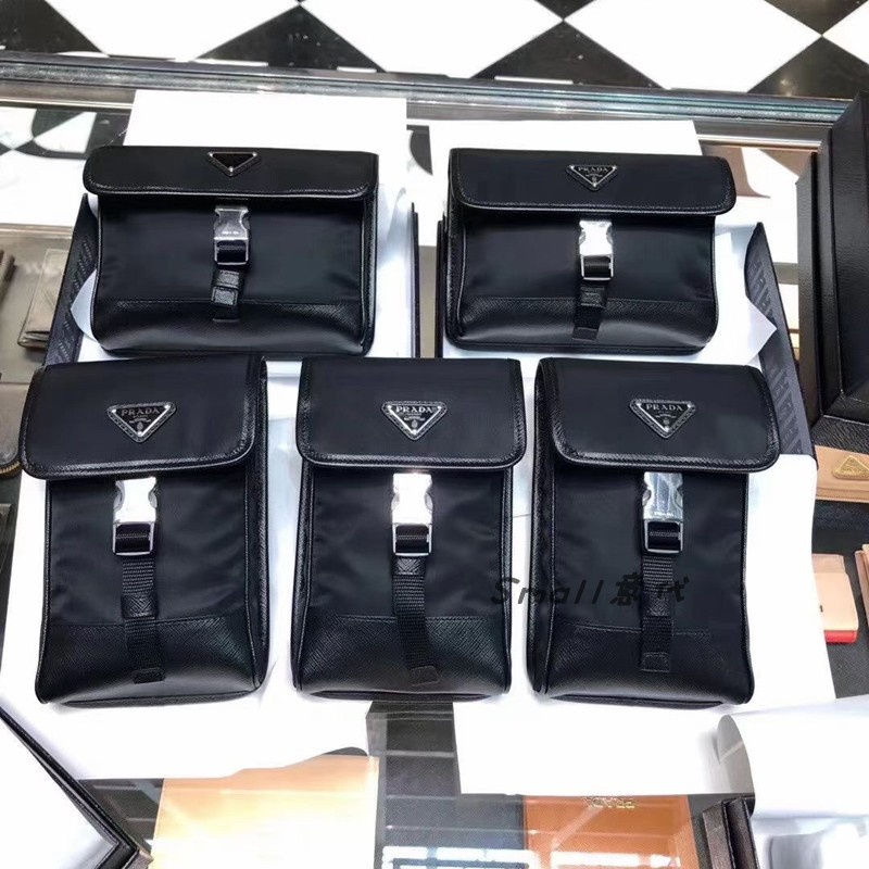 Prada men's bag triangle nylon camera bag mobile phone bag shoulder bag