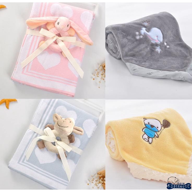 Baby Girl Soft Fleece Wrap Blanket Pram Cot Crib Moses Basket Pink Bear