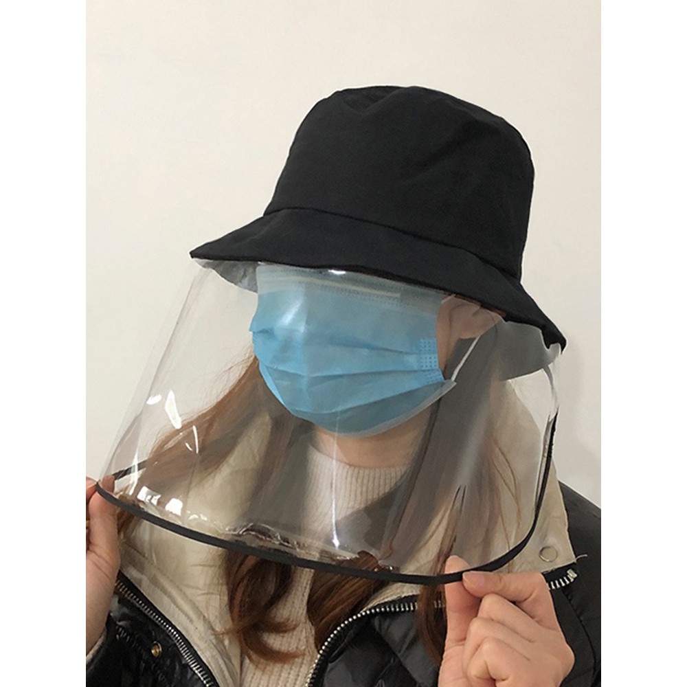 Kids Face Shield Hat Mask Girls Protective Hat with Protective Visor Anti-Saliva Anti-UV Anti-dust Anti-Fog Sun Visor Hat Fisherman Bucket Hat with Isolation Mask for Baby Girls