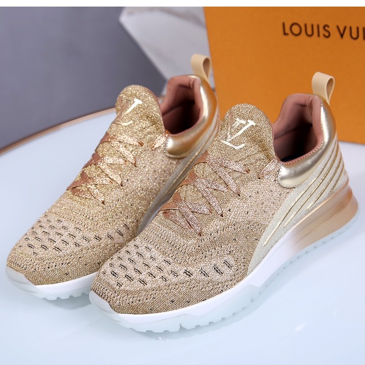 COD】 LV Louis Vuitton Gold Sport Shoes 