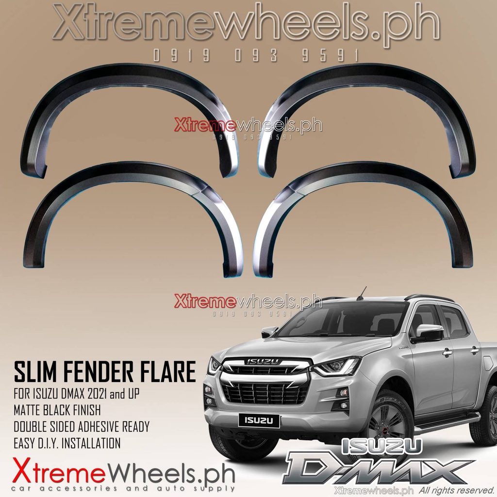 Isuzu Dmax 20212023 3inch Slim Fender Flare Thailand Made Raptor type