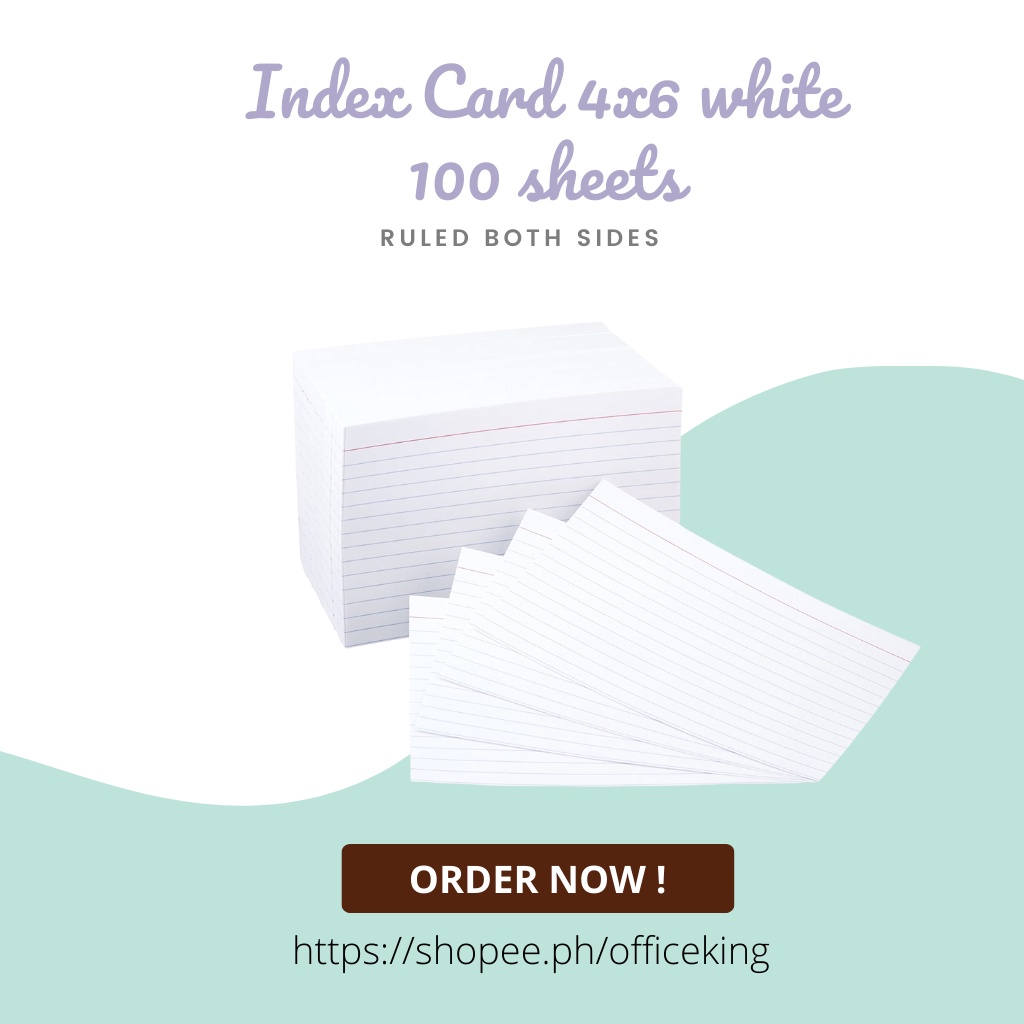 Index Card 4x6 Ruled Both Sides by 100's Shopee Philippines
