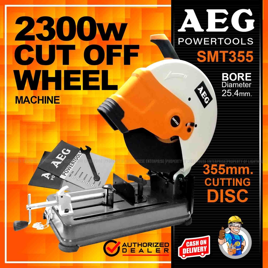 AEG Powertools 2300W Metal Cutting Chop Saw/Cut Off Machine (SMT355