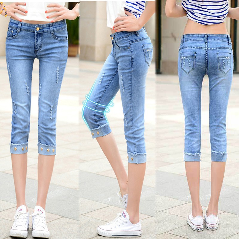 womens stretch ripped jeans