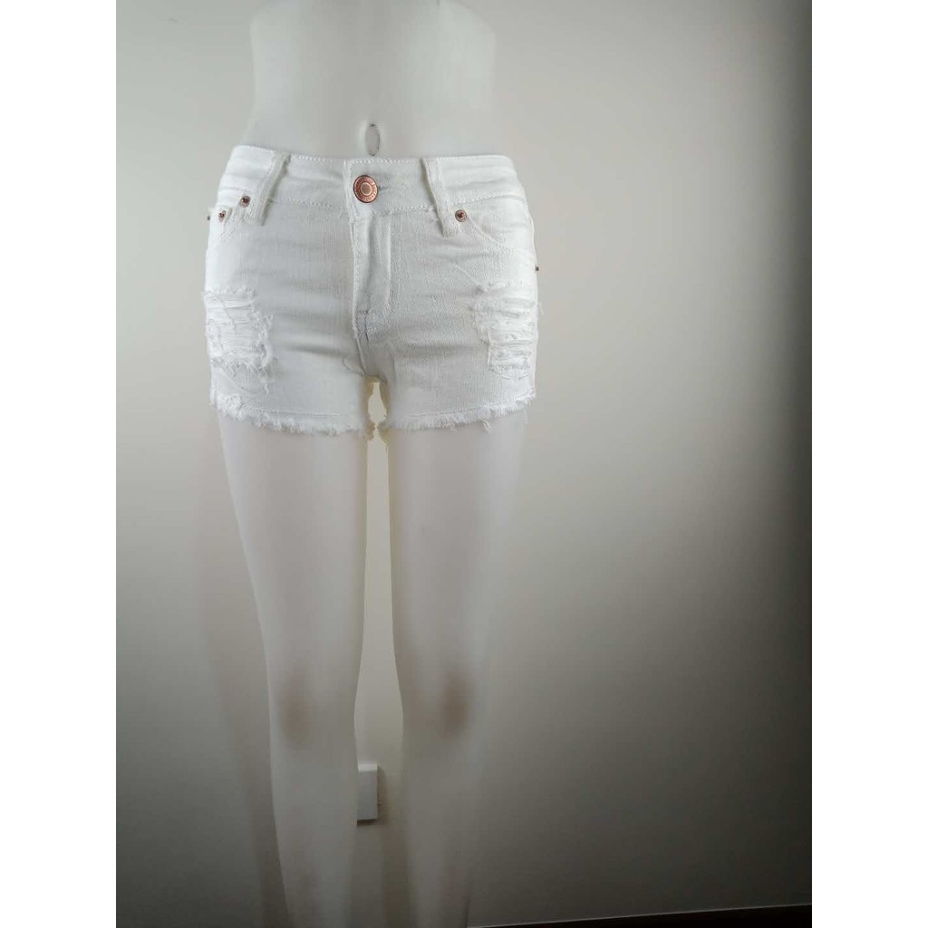 ladies white denim shorts