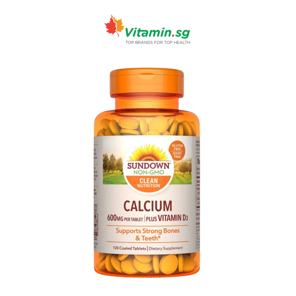 Sundown Naturals Calcium 600mg+Vitamin D, 120 coated tabs Shopee