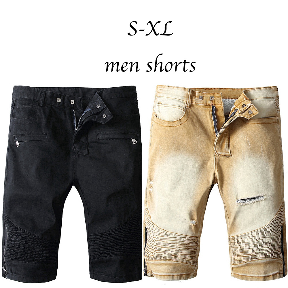 biker jeans shorts