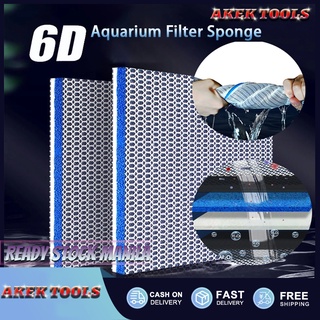 Reusable 6D Aquairum Aquarium Accessories 6 Layer Filter Sponge Fish Tank Filter Media Sponge