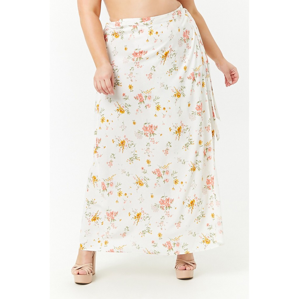 plus size wrap maxi skirt