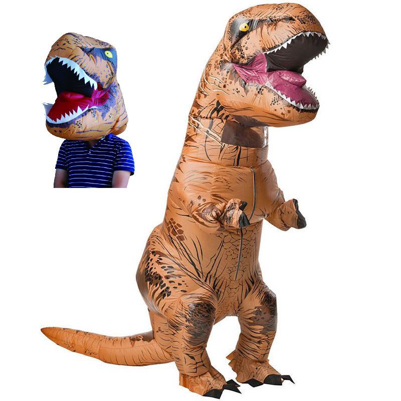 Adult T-REX Head Cover Inflatable Dinosaur Costume Jurassic Blow Up ...