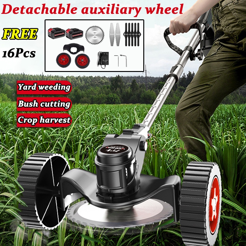 Lawn Mower Electric Grass Trimmer Cutter with Lithium Battery Weeder ...