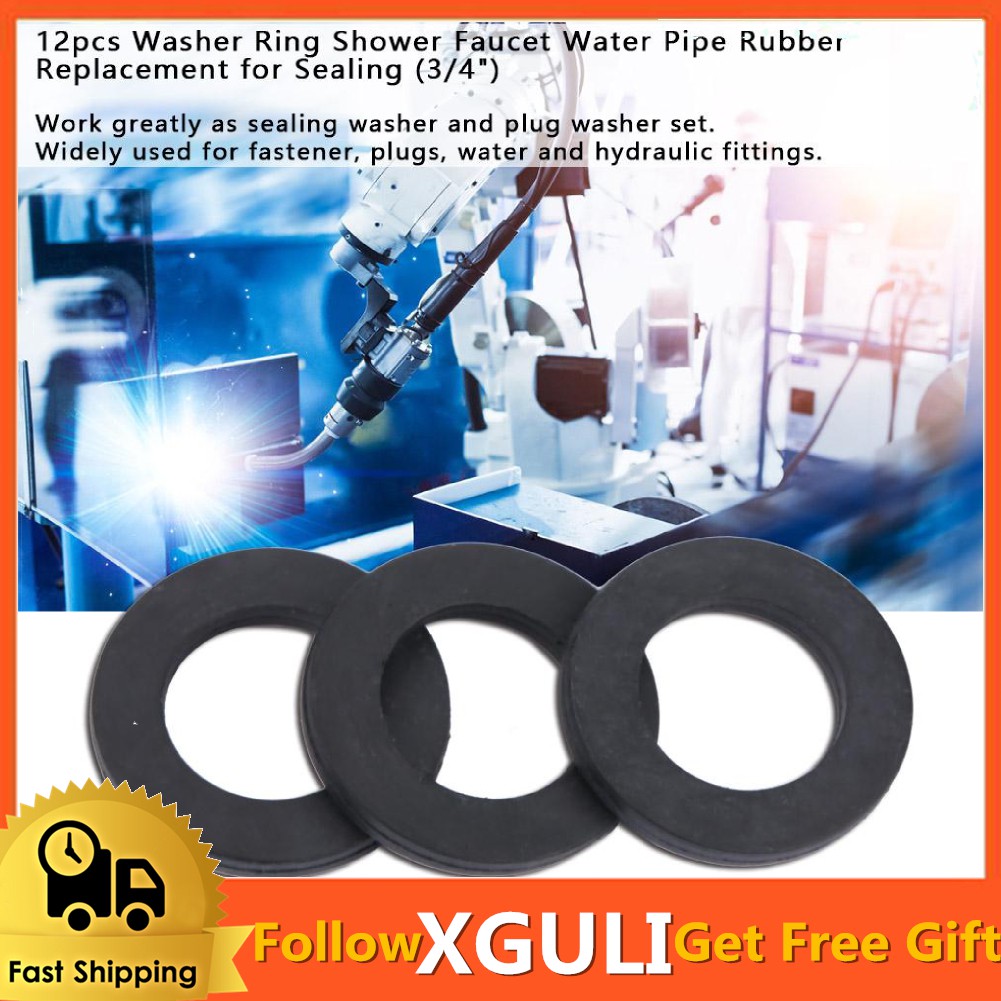 Xguli 12pcs Black Washer Ring Shower Faucet Water Pipe Rubber