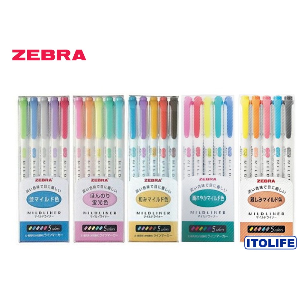 Zebra Mildliner Highlighters 5 Colors Set Shopee Philippines