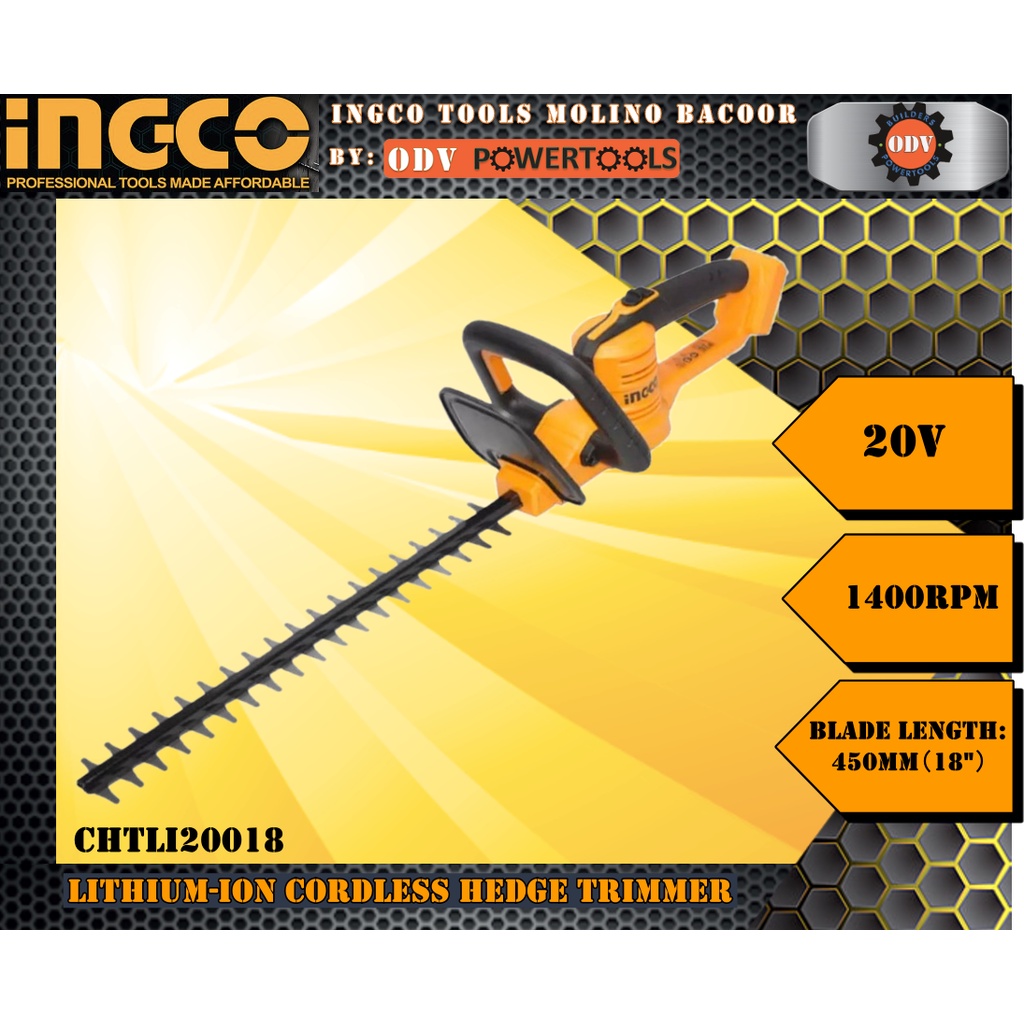 INGCO 20V LithiumIon Hedge Trimmer CHTLI20018 ODV POWERTOOLS