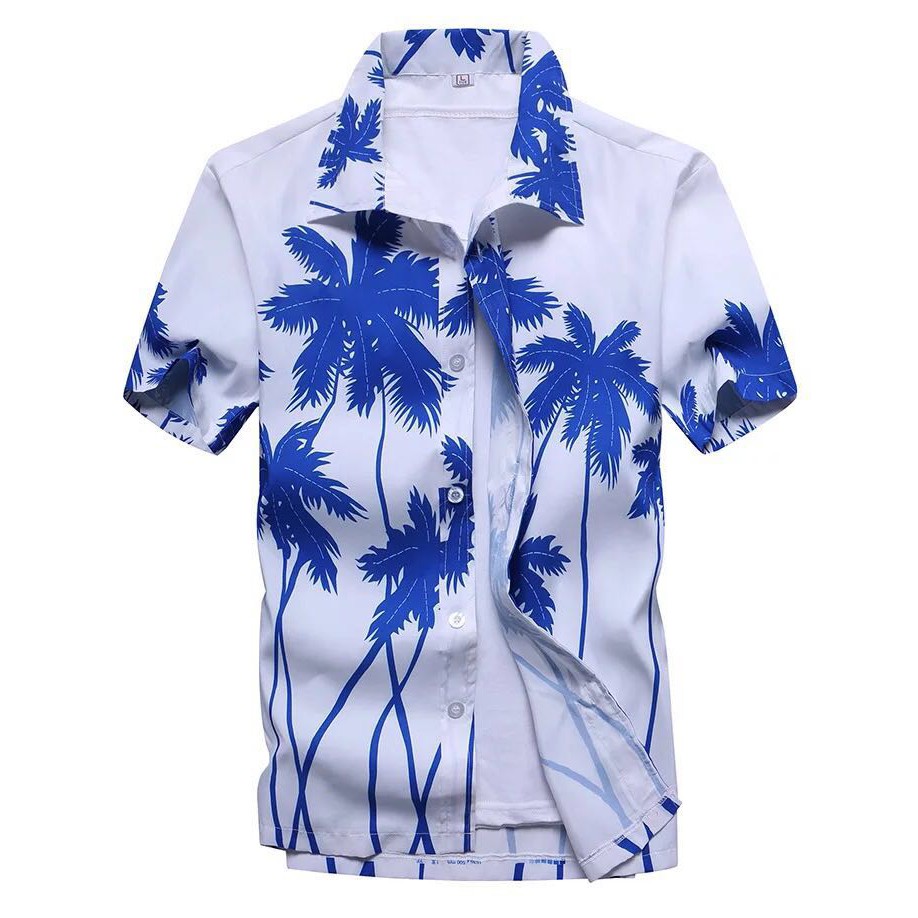 Mens summer floral Hawaiian polo tshirts top for men print polo ...
