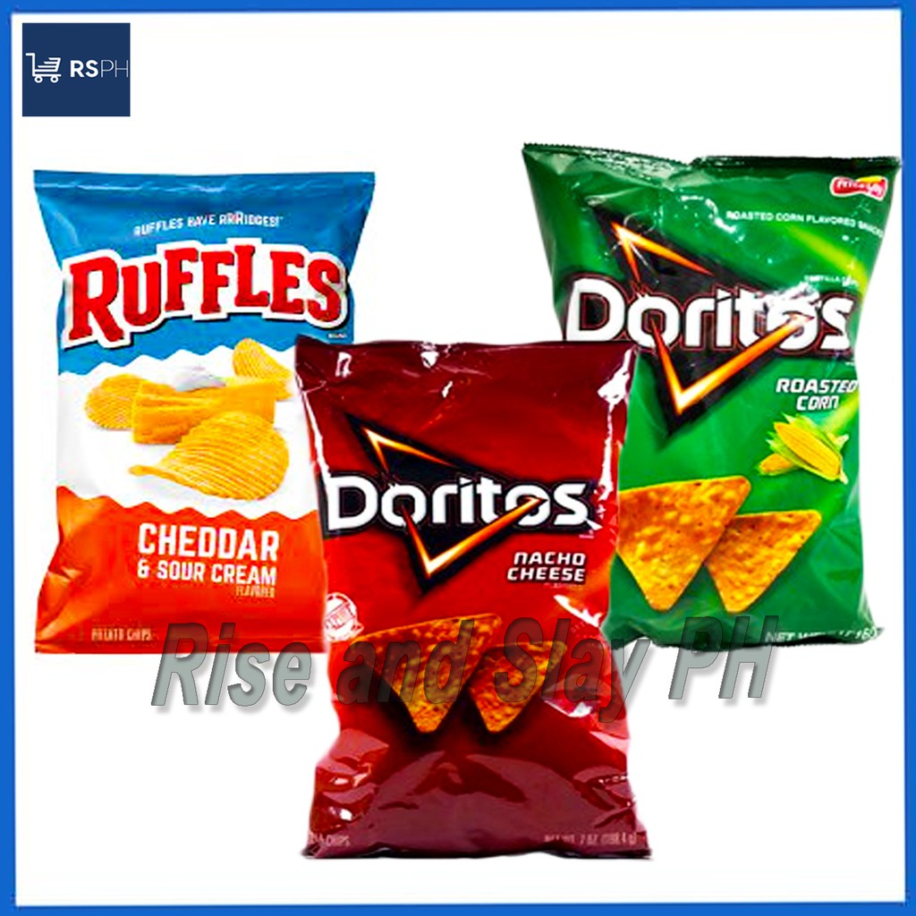 DORITOS ROASTED CORN / DORITOS NACHO CHEESE 198.4g or RUFFLES CHEDDAR & SOUR CREAM 184.2g