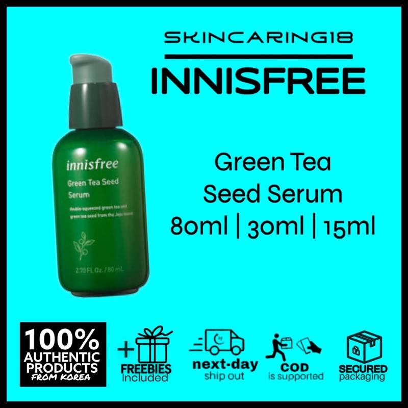 Innisfree Green Tea Seed Serum 80ml 30ml 15ml By SkinCaring18