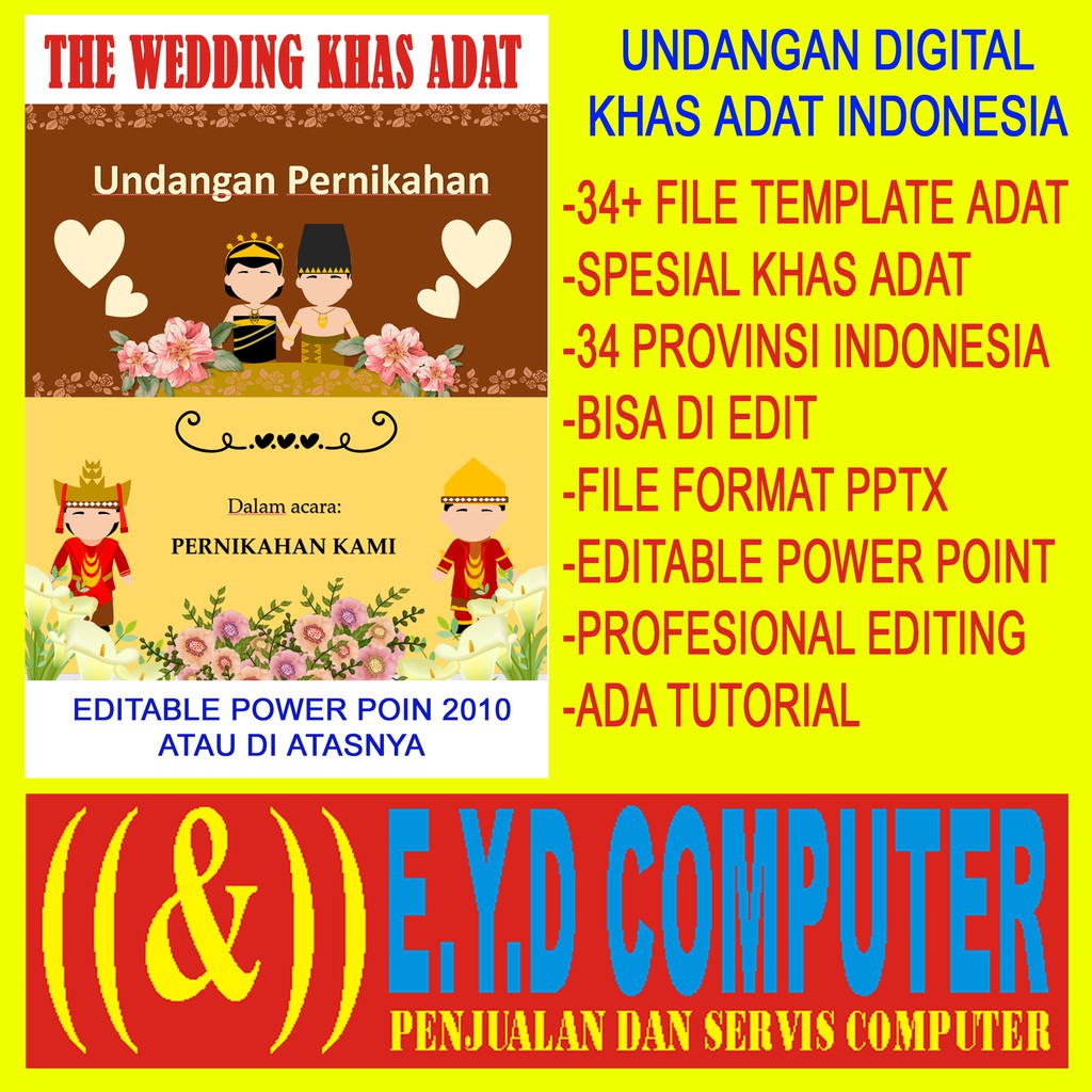Indonesian Adat 34 Provinsi Ppt Editable Powerpoint Digital Invitation Template Shopee Philippines