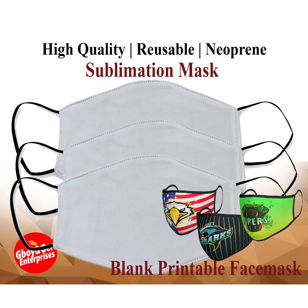 Blank Printable Face Mask Neoprene Sublimation Mask 10 Pcs F0r 245 Only