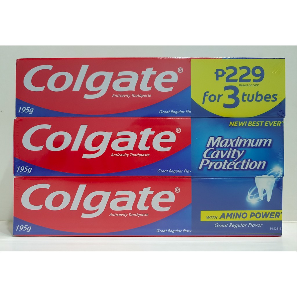 Colgate Great Regular Toothpaste 3 X 195g 