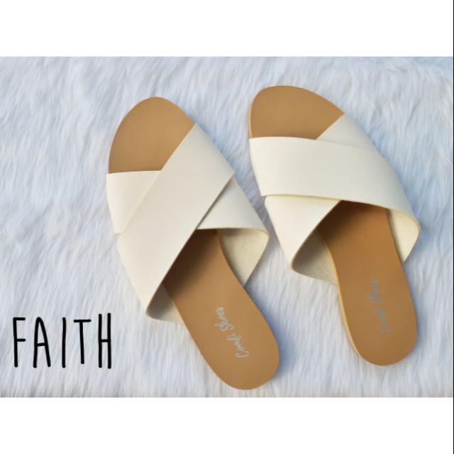 faith white sandals