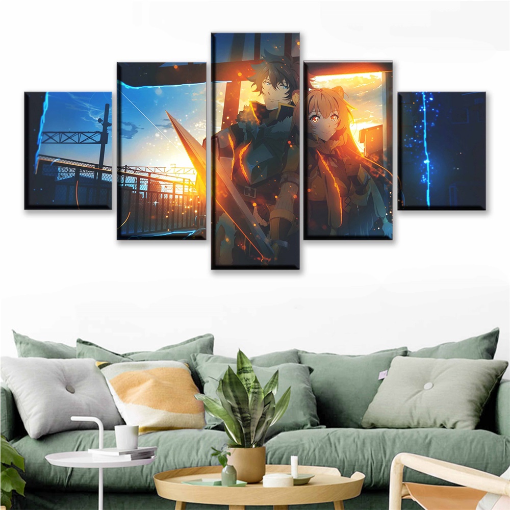 5 Plate Shield Lifting Hero Trailer Anime Canvas Print Painting Home Wall Decoration Painting Shopee Philippines