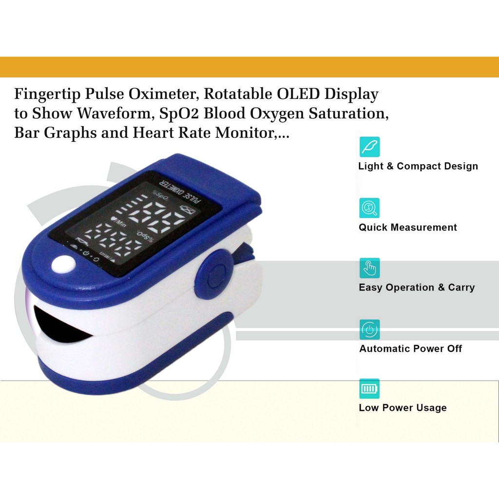 Finger Pulse Oximeter, Fingertip Pulse Oxymeter Mini SpO2 Monitor Oxygen Saturation LK87, LK88