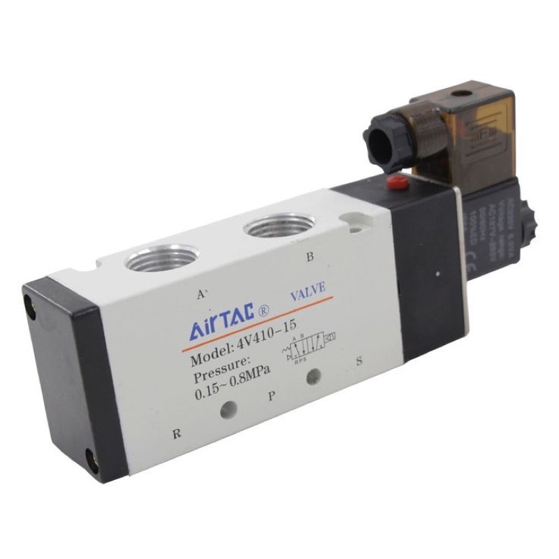 Airtac Solenoid New 5/2 Way 2 Position 1/2” Airtac Solenoid Valve 4V41015 AC110V, AC220V, DC24V