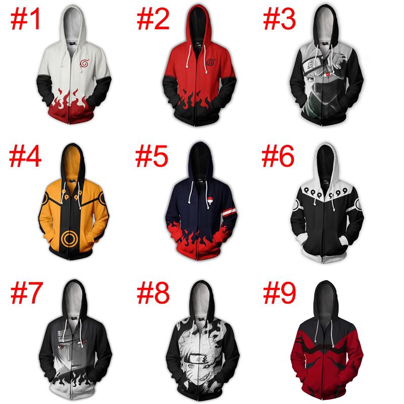 Anime Ninjia Naruto Man Tops Full Zip Hoodie Jacket Uzumaki | Shopee