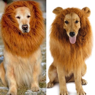 【Ready Stock】✓Lion Mane Wig with Ears for Large Dog Halloween Clothes Fancy Dress Up Pet Costume Sup