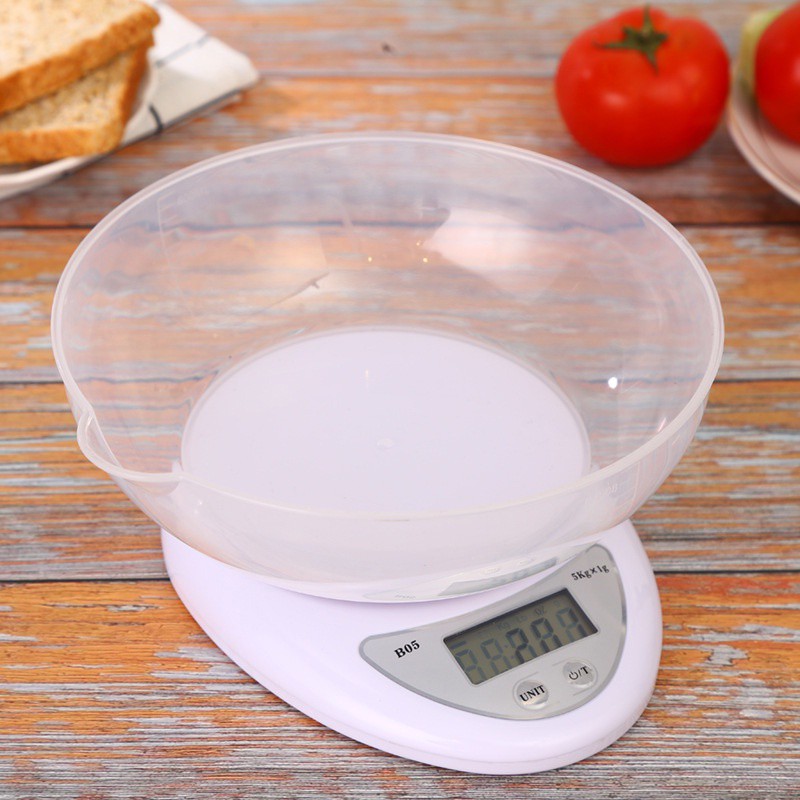 Kitchen Digital Weighing Scale With Tray LED Baking Weighing Scale Portable Food Weighing Scale 5Kg