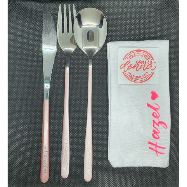 Personalized Spoon, Fork and Knife (2TONE COLORS) Shopee Philippines