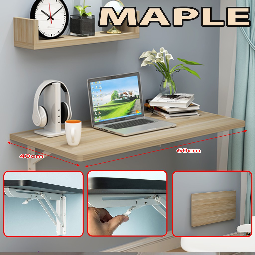 Wall Mounted Folding Table Table Space Saver Fold Computer Desk