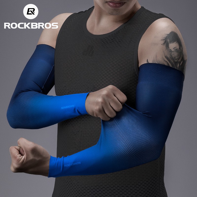 Rockbros Cycling Arm Sleeves Sun Protection AntiUv Ice Silk Seamless