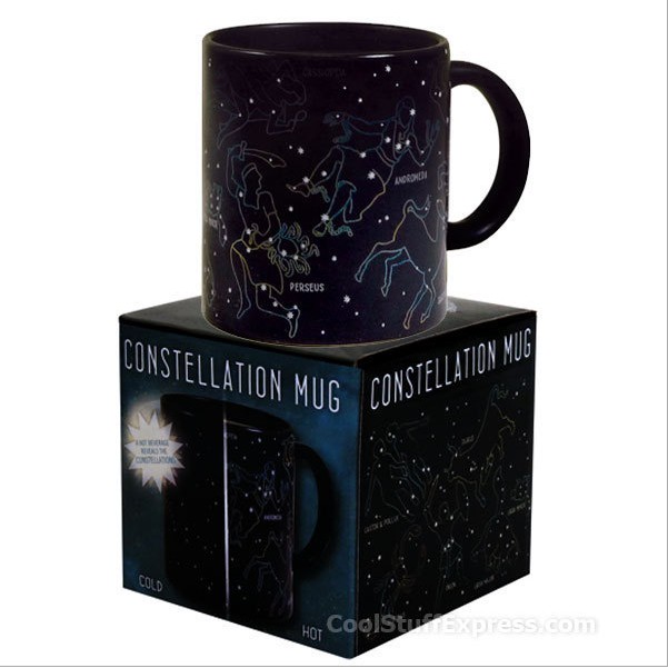 Stars Heat Changing Mug Color Change Magic Cold Coffee Cup 