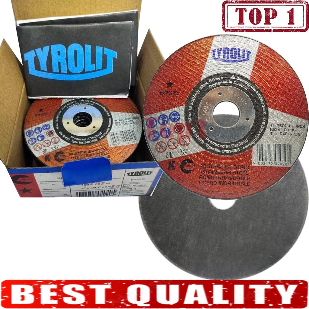 Tyrolit Cutting Disc Super thin RED (4"x.040"x 5/8) CUTOFF Wheel