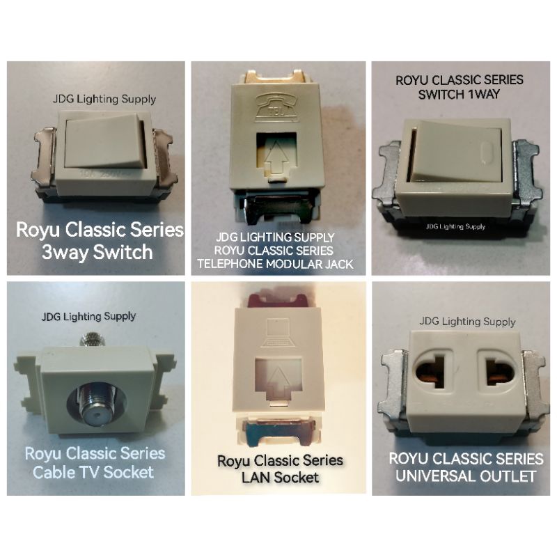 ROYU WIRING DEVICE CLASSIC SERIES (UNIV OUTLET,SWITCH, TEL C.O, TV C.0