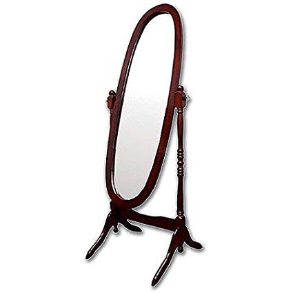 Oval Mirror Cheval Floor Full, Oval Wooden Mirror On Stand