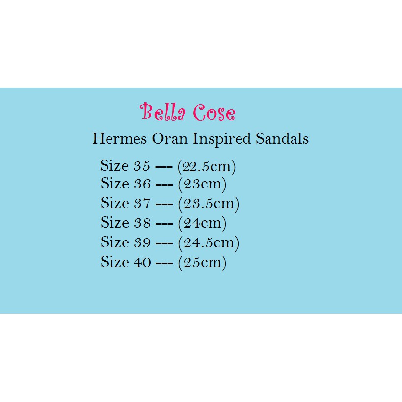 hermes oran sizing